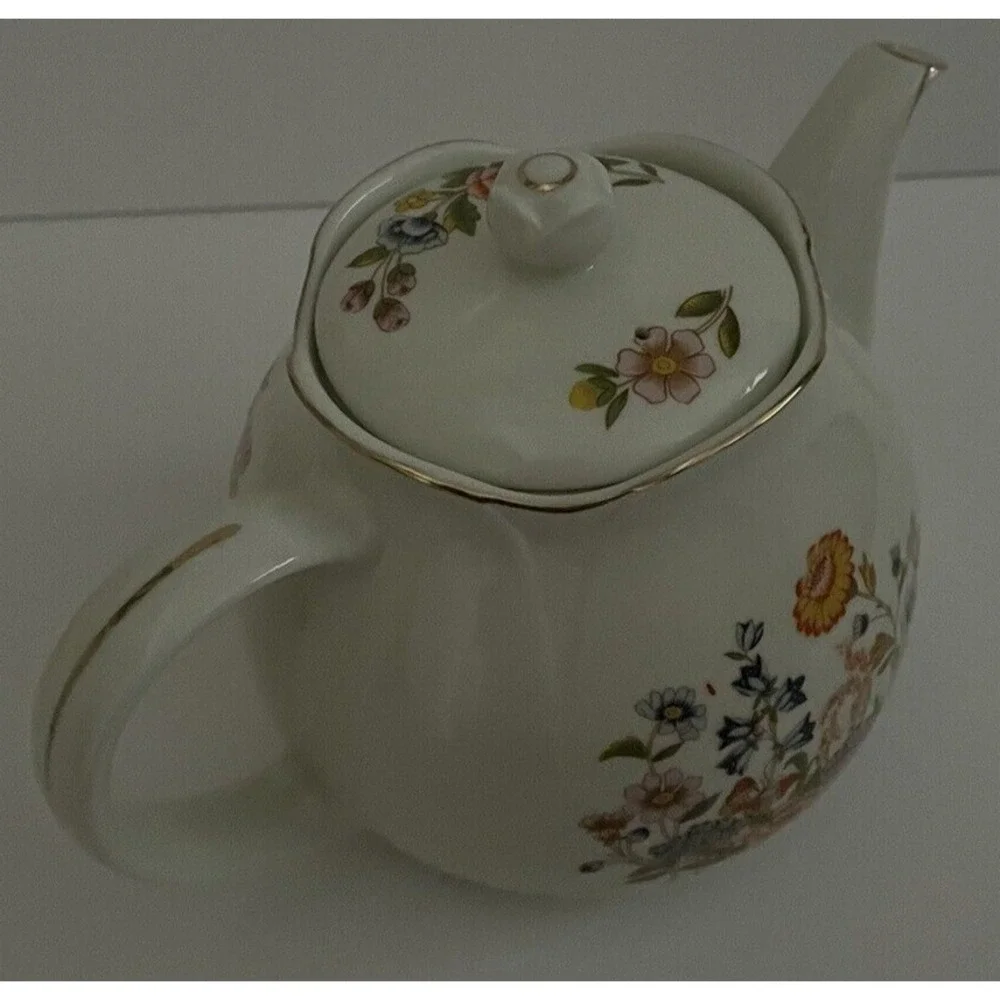 Robinson Design‎ Group China Spring Floral Flowers Orange Green Teapot Kitchen